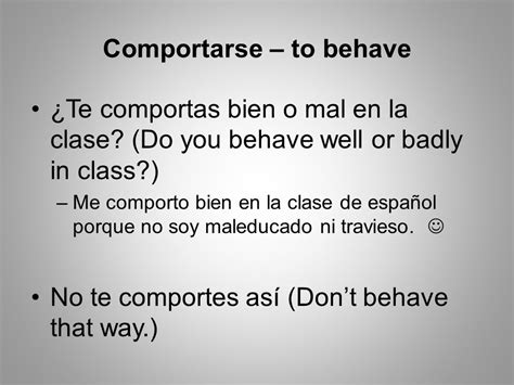 behave en español